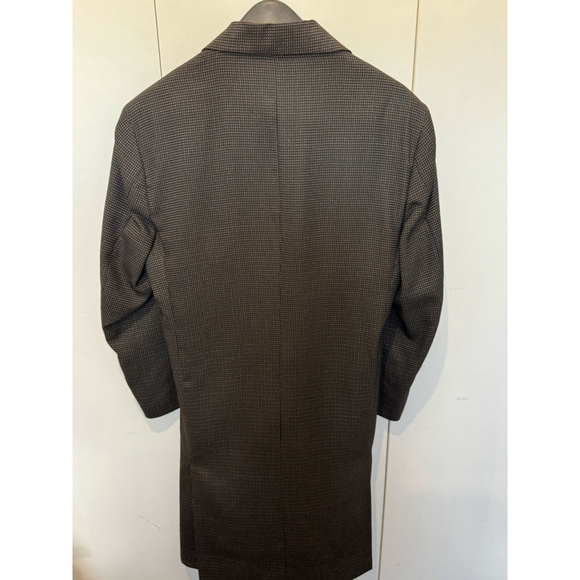 Men's H. John's tweed Overcoat Suit jacket44L/ cuffed pants W36x30L black Brown - Picture 5 of 13